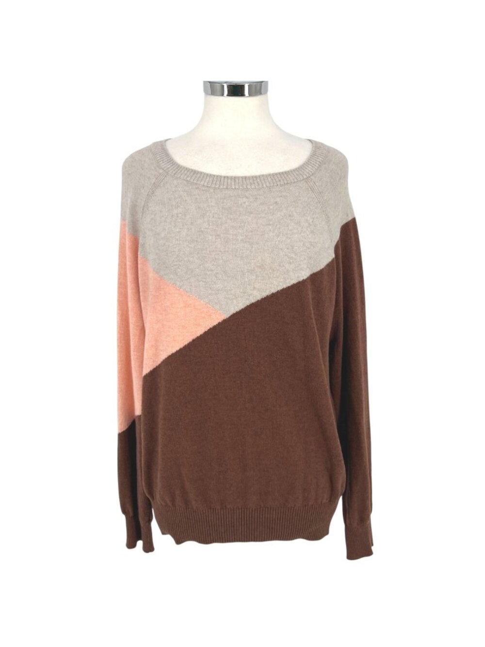 prAna Havaar Colorblock Merino Wool Blend Sweater Size Large Earth Tones